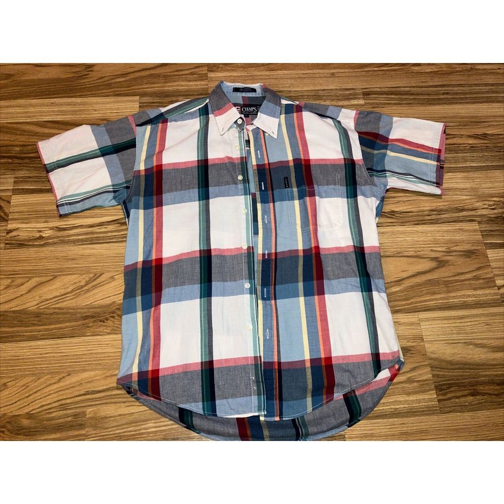 Chaps Ralph Lauren Men's M Polo Shirt Vertical Stripe‎ Vintage 90s  Striped